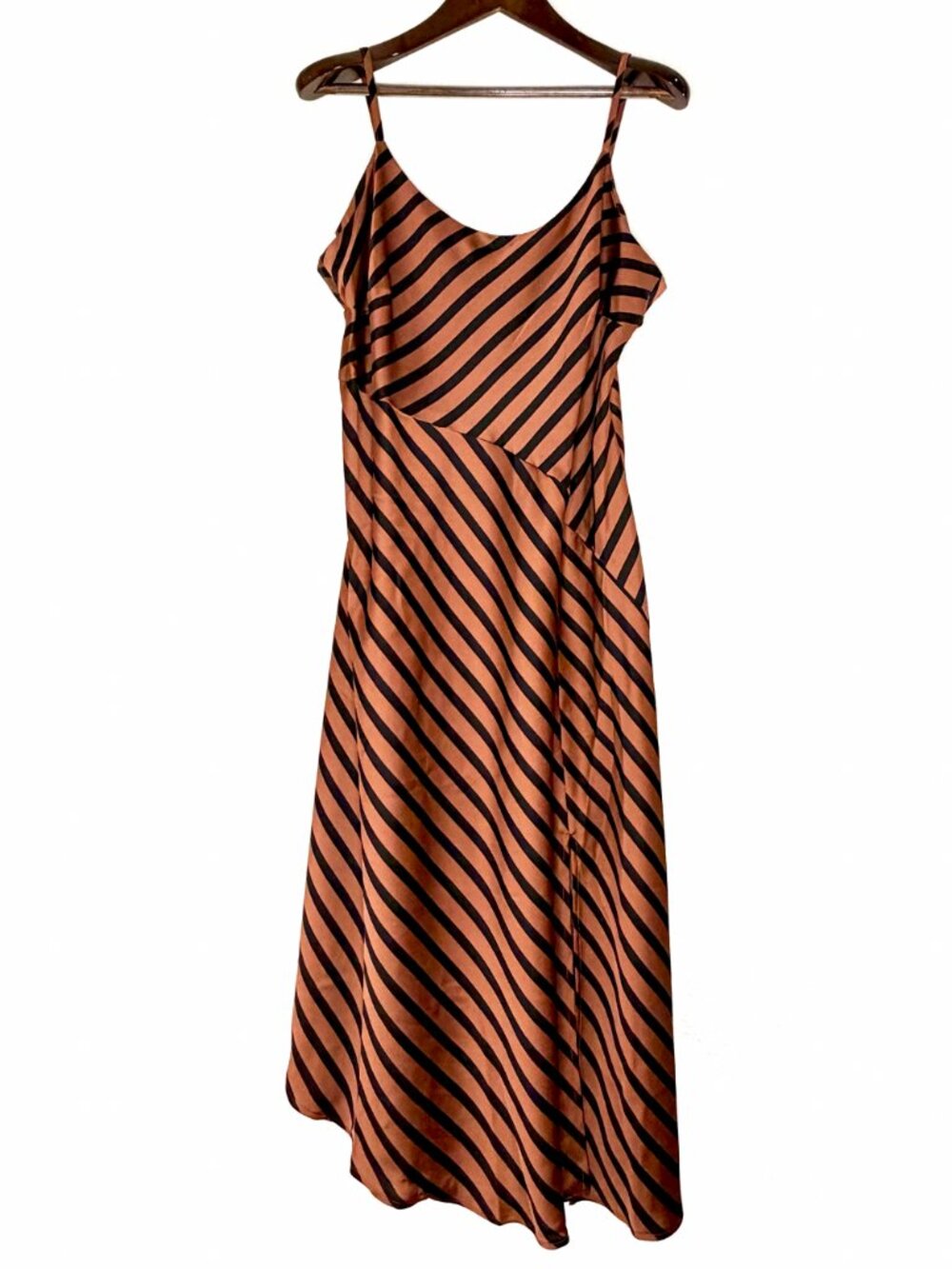 A New Day Womens Copper & Black Satin String-Strapped Dress - XXL - Picture 2 of 8